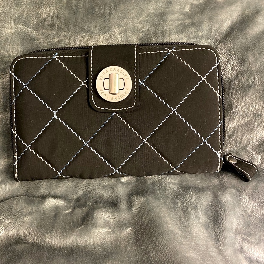 Vera Bradley wallet zip around buckle opening zipper coin credit card slots OSP